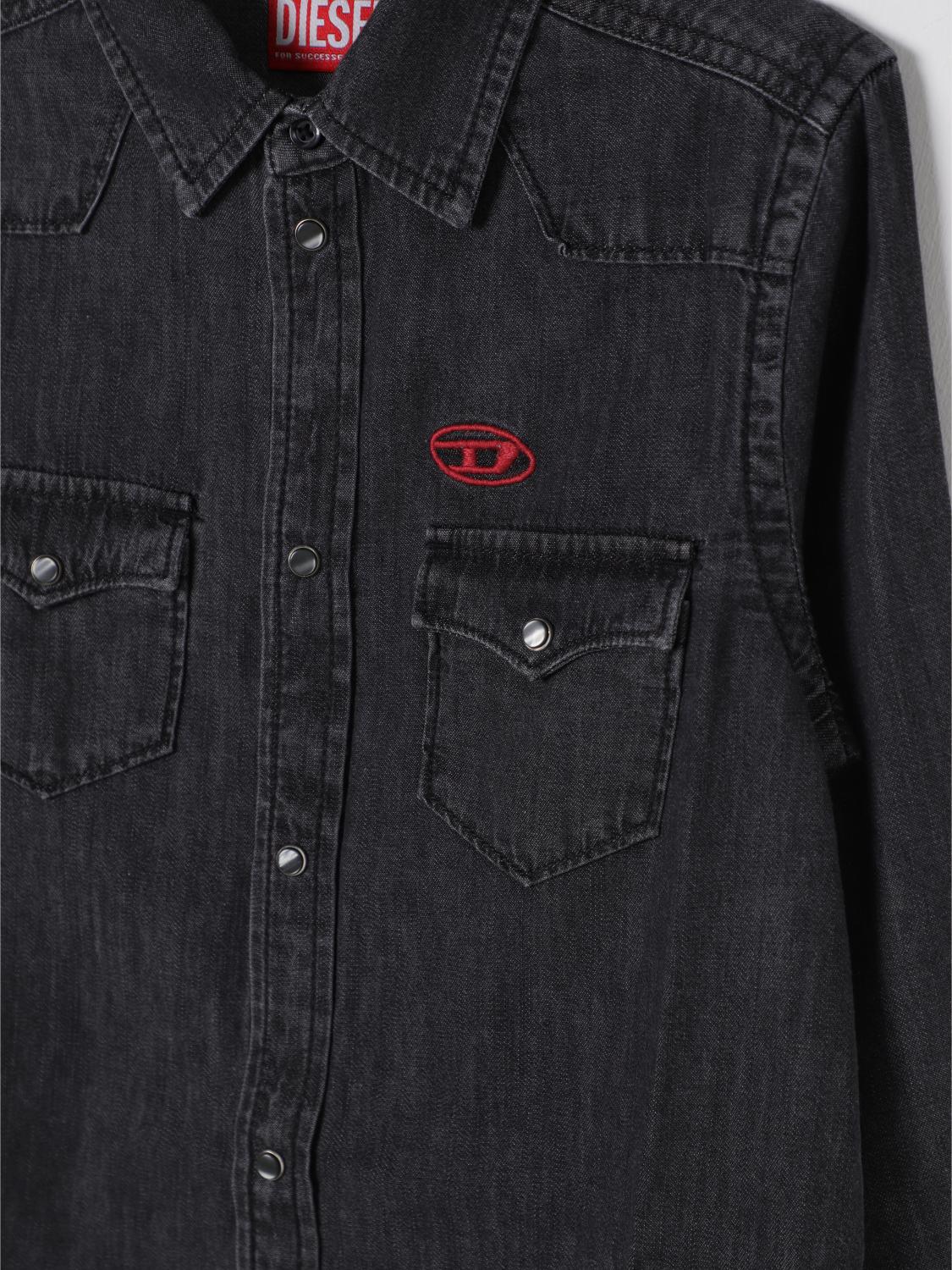 DIESEL CAMICIA: Camicia di jeans Oval D Diesel, Nero - Img 3