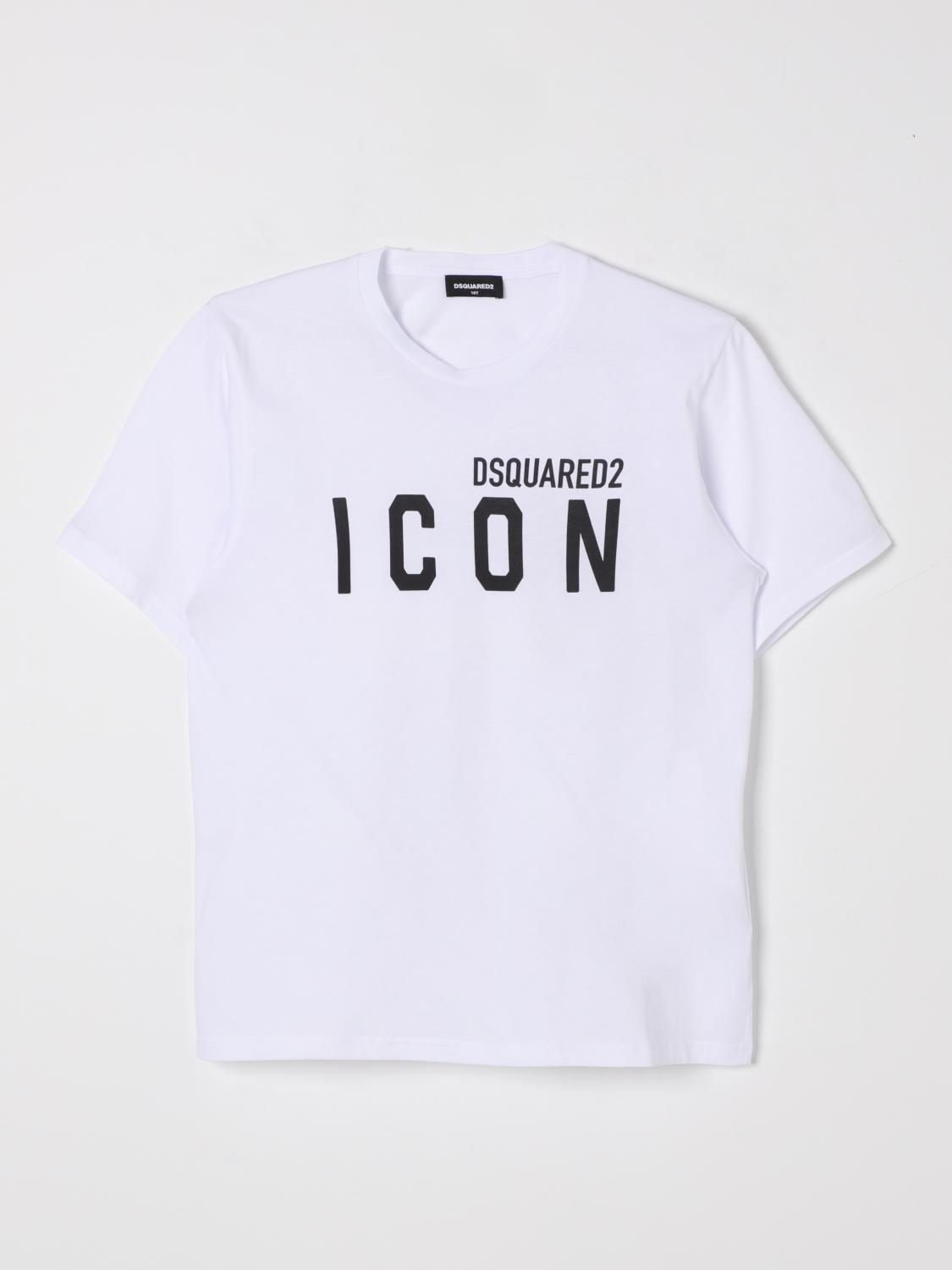 DSQUARED2 T-SHIRT: T-shirt Icon Dsquared2 in cotone, Bianco - Img 1