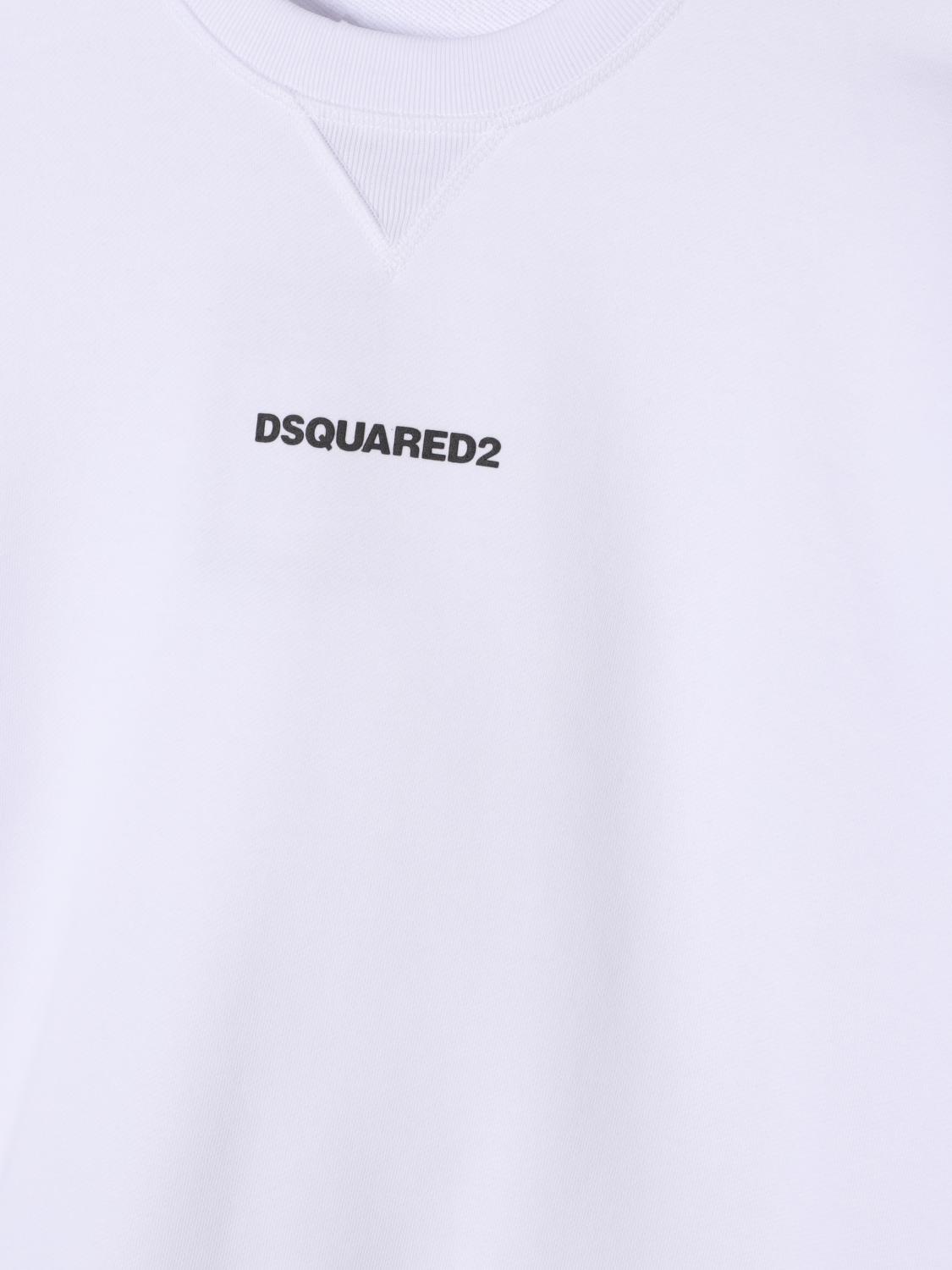 DSQUARED2 MAGLIA: Felpa a girocollo con mini logo Dsquared2, Bianco - Img 3