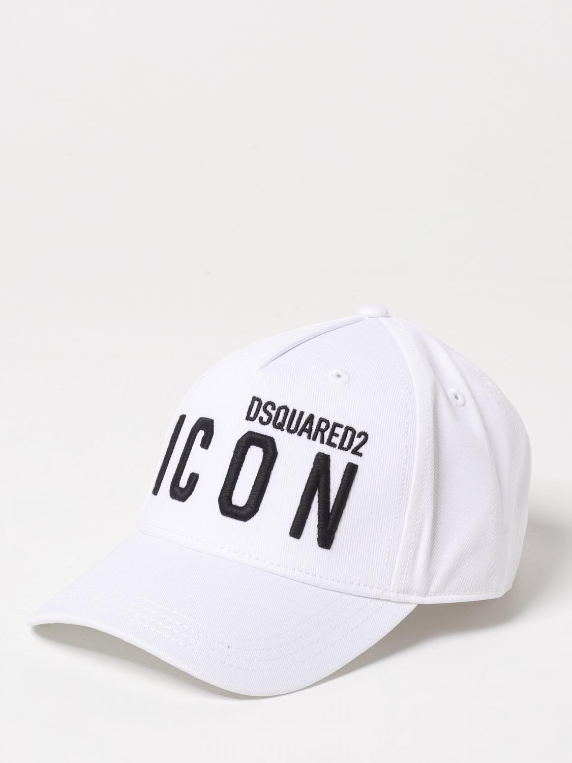 DSQUARED2 CAPPELLO BAMBINO: Cappello Icon Dsquared2 in cotone , Bianco - Img 1