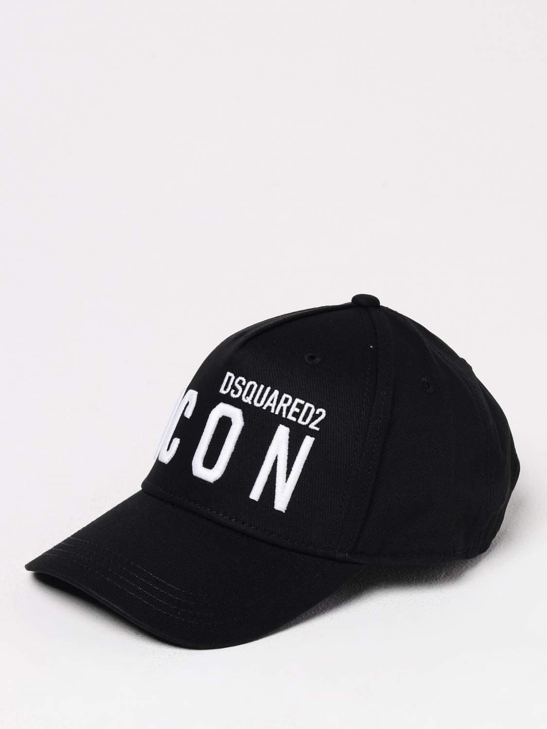 DSQUARED2 CAPPELLO BAMBINO: Cappello Icon Dsquared2 in cotone , Nero - Img 1