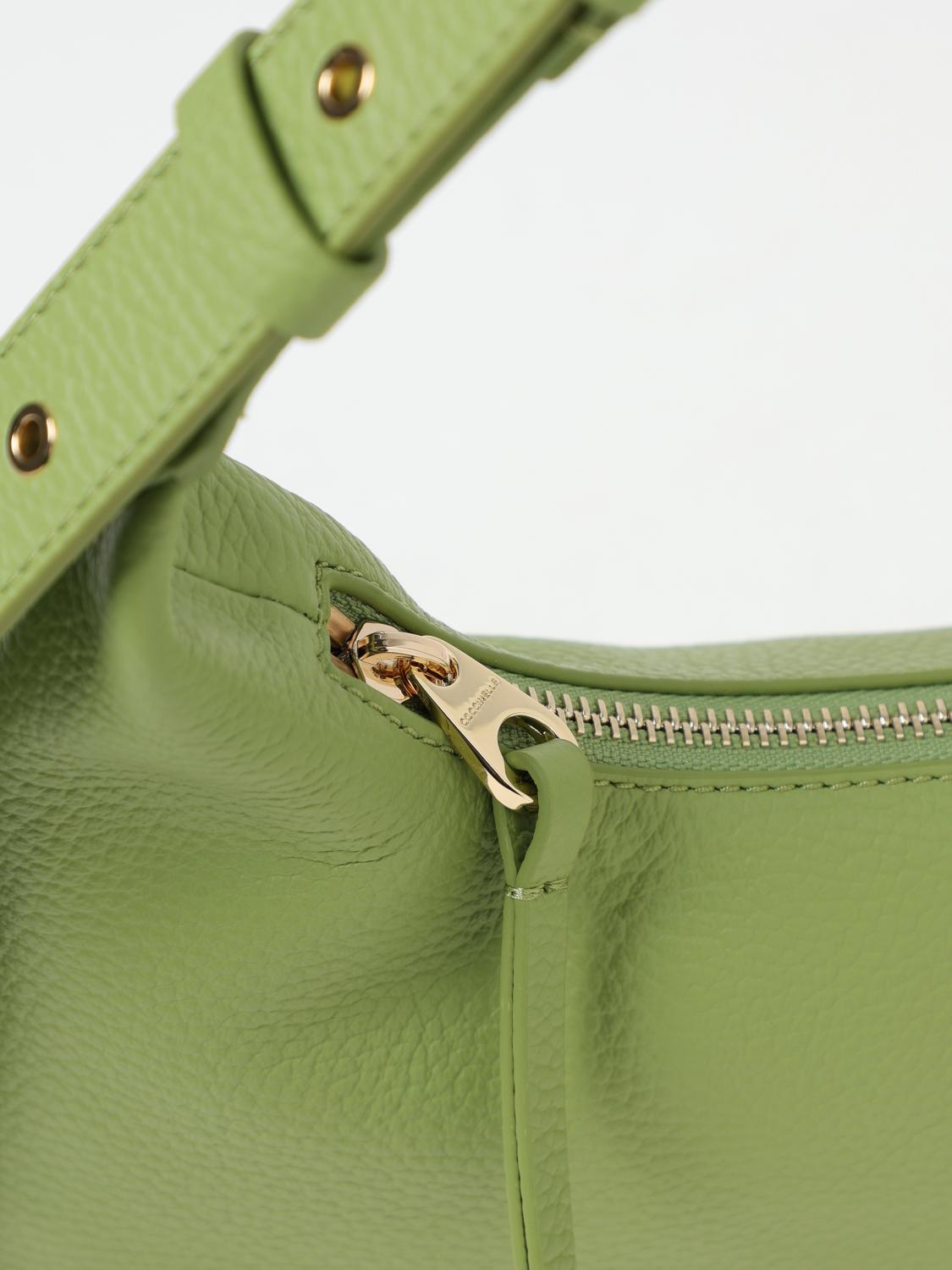 COCCINELLE BORSA A SPALLA: Borsa Abigail Coccinelle in pelle a grana , Verde - Img 3