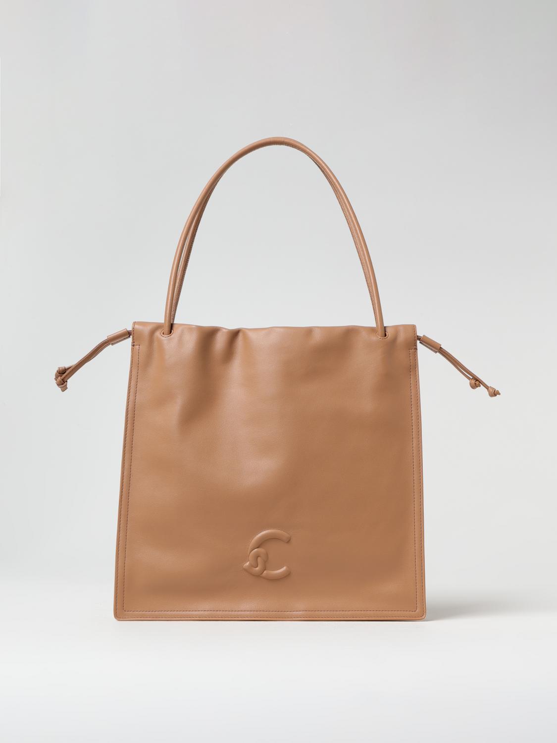 COCCINELLE BORSA A SPALLA: Borsa Dulse Coccinelle in pelle , Beige - Img 1