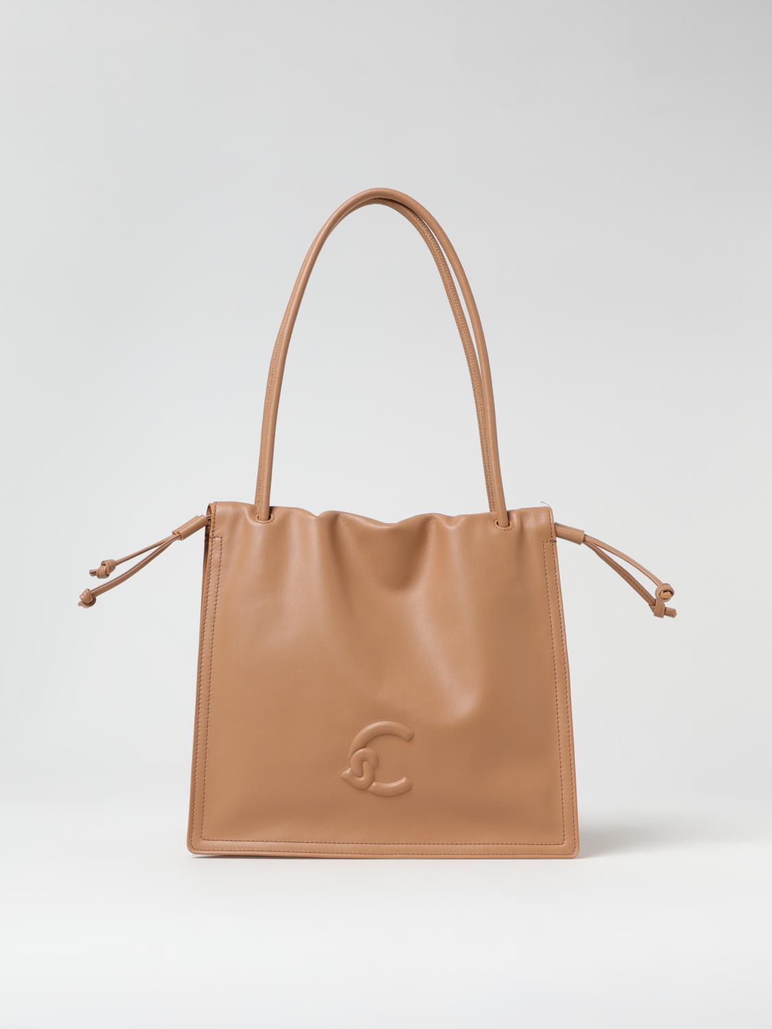 COCCINELLE BORSA A SPALLA: Borsa Dulse Coccinelle in pelle , Beige - Img 1