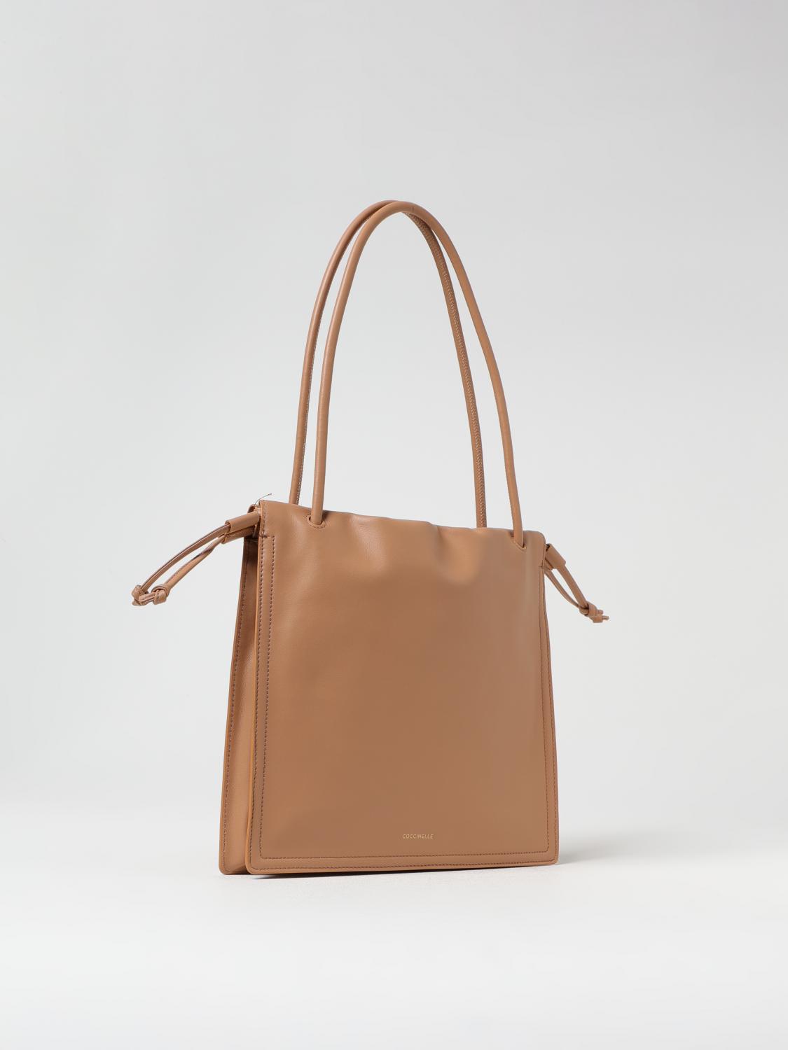 COCCINELLE BORSA A SPALLA: Borsa Dulse Coccinelle in pelle , Beige - Img 2