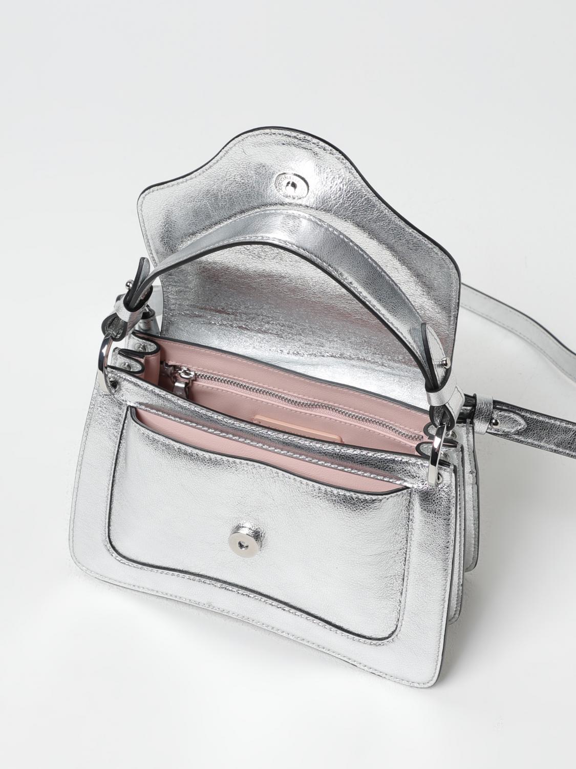 COCCINELLE HANDBAG: Shoulder bag woman Coccinelle, Silver - Img 3