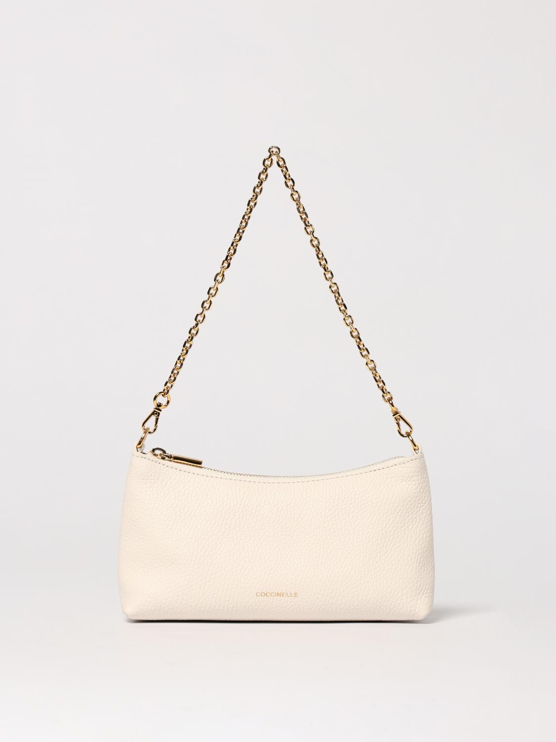 COCCINELLE MINITASCHE: Aura Tasche aus genarbtem Leder Coccinelle, Weiß - Img 1