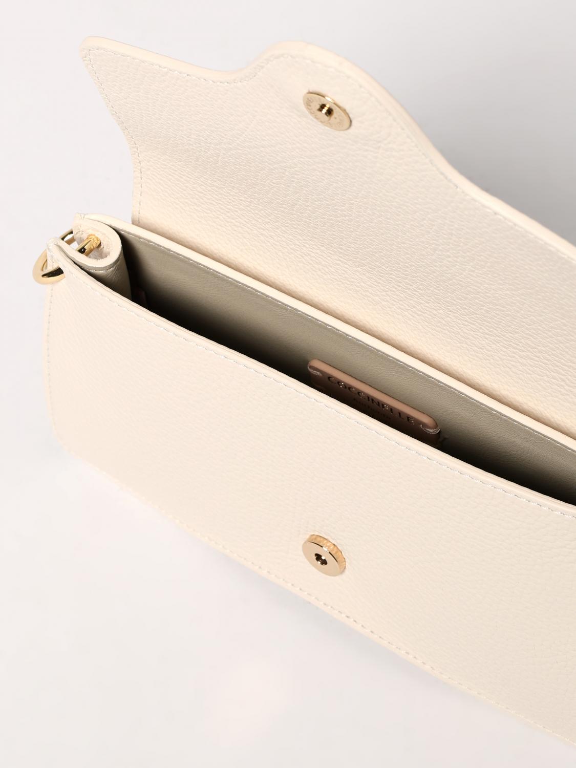 COCCINELLE MINITASCHE: Aura Tasche aus genarbtem Leder Coccinelle, Weiß - Img 4