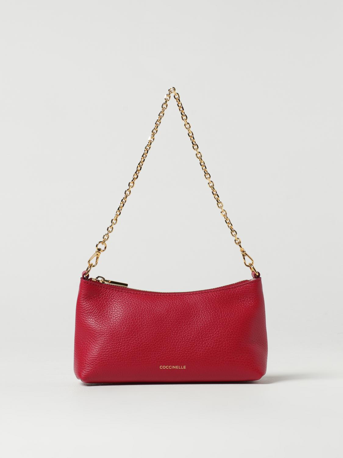 COCCINELLE BORSA MINI: Borsa Aura Coccinelle in pelle a grana , Rosso - Img 1