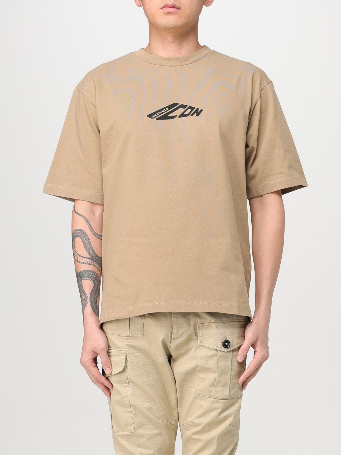 DSQUARED2 T-SHIRT: T-shirt men Dsquared2, Beige - Img 1