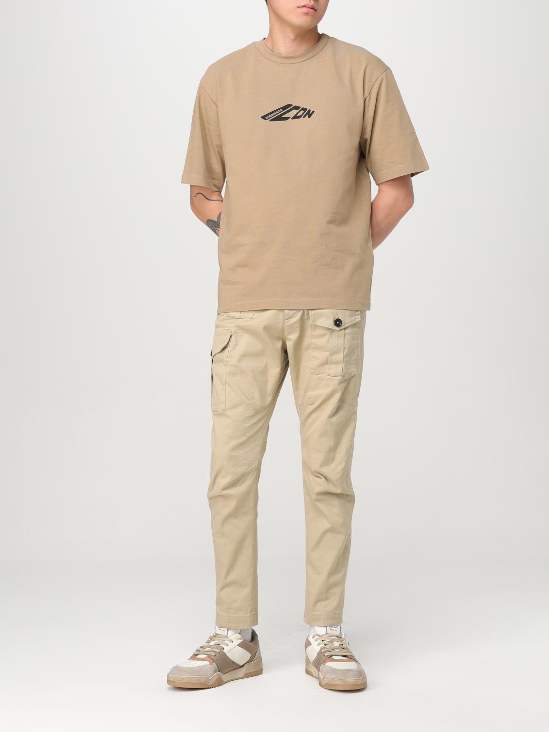 DSQUARED2 T-SHIRT: T-shirt Dsquared2 in cotone , Beige - Img 2