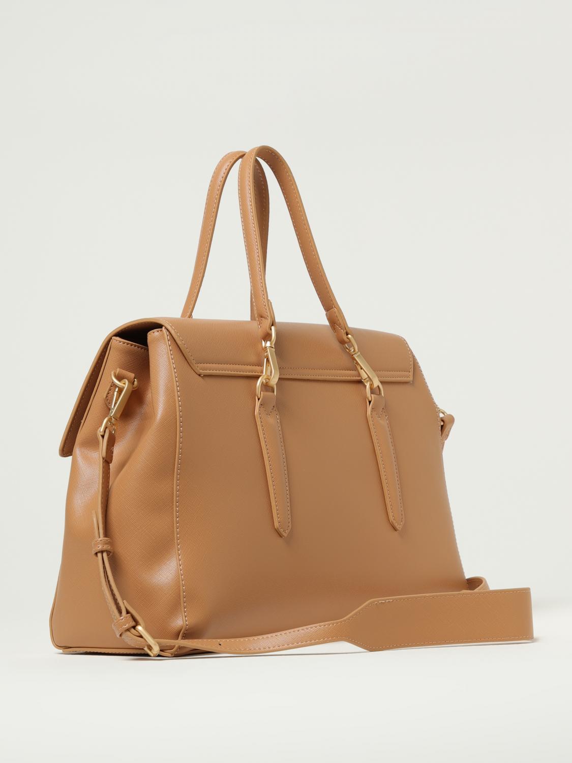 SECRET PON-PON BORSA A SPALLA: Borsa Yalis Grain Large Secret Pon-Pon in pelle sintetica saffiano , Cammello - Img 2