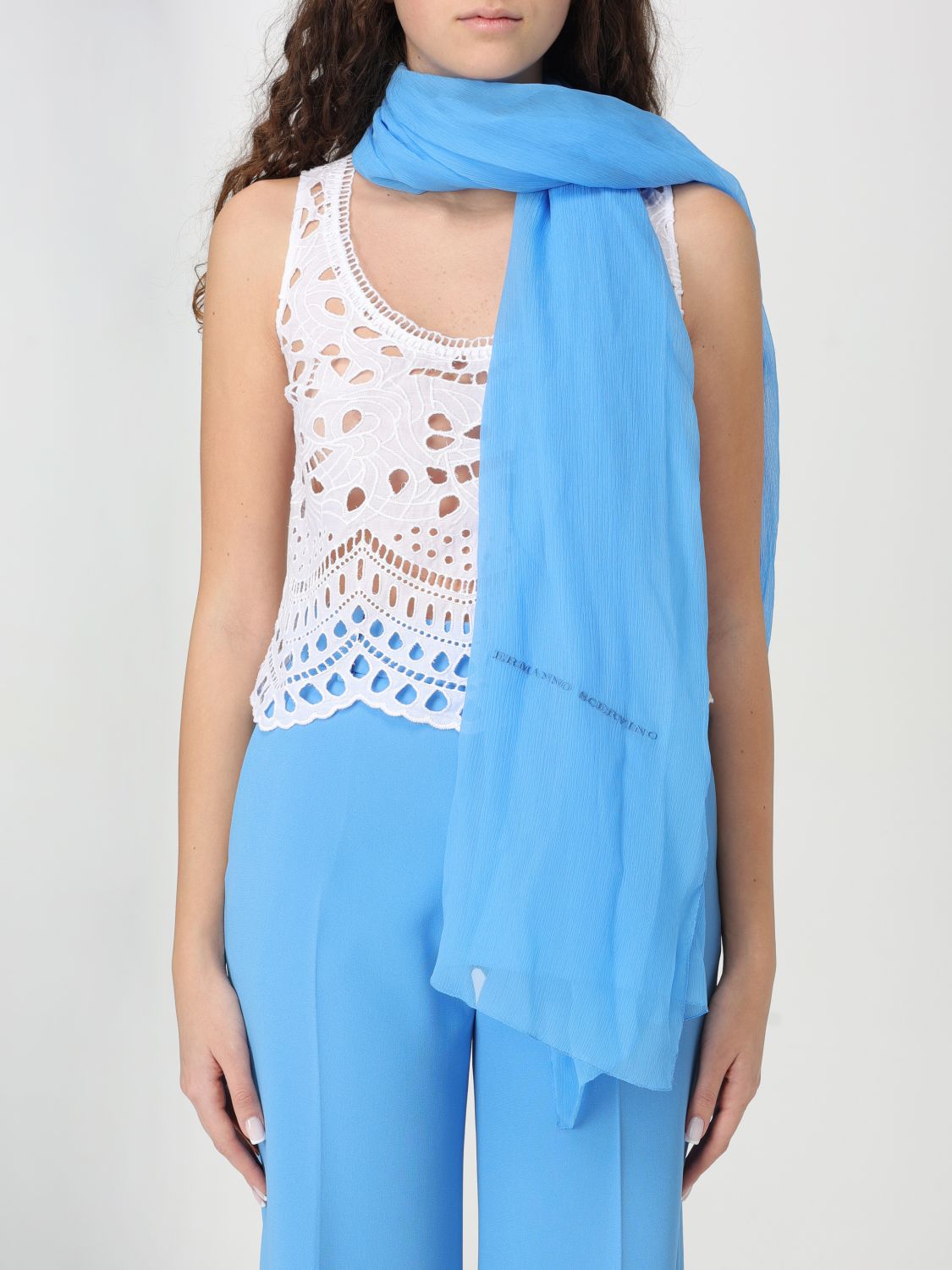 ERMANNO SCERVINO NECK SCARF: Neck scarf woman Ermanno Scervino, Gnawed Blue - Img 2