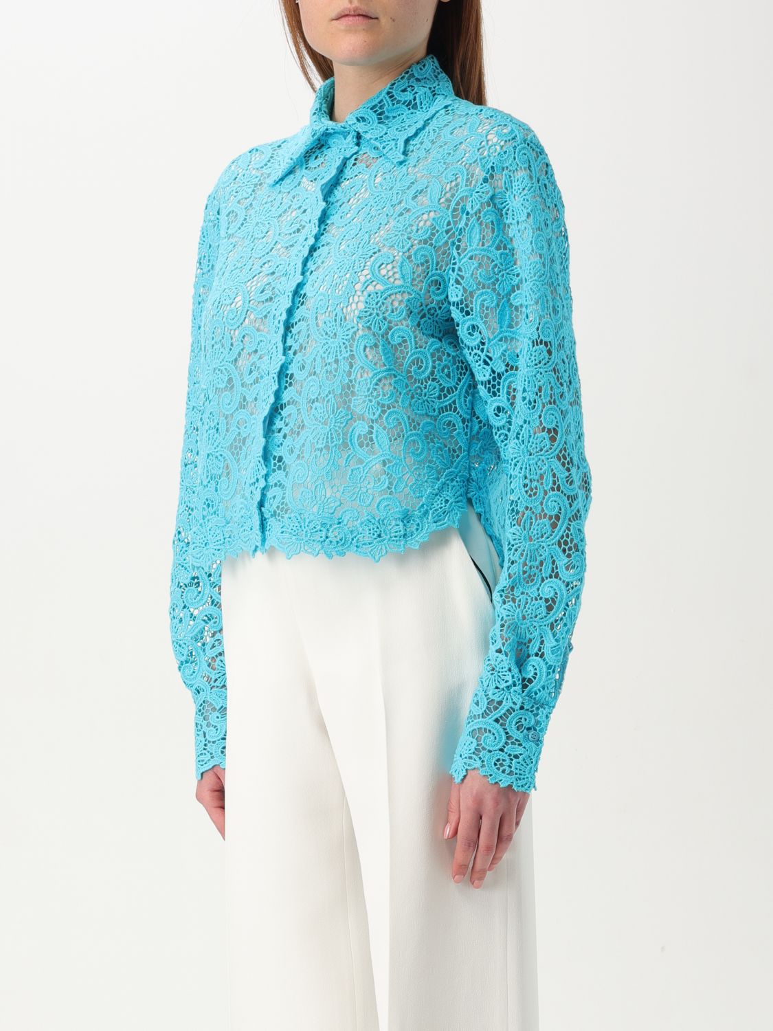 ERMANNO SCERVINO LIFE SHIRT: Shirt woman Ermanno Scervino Life, Turquoise - Img 4