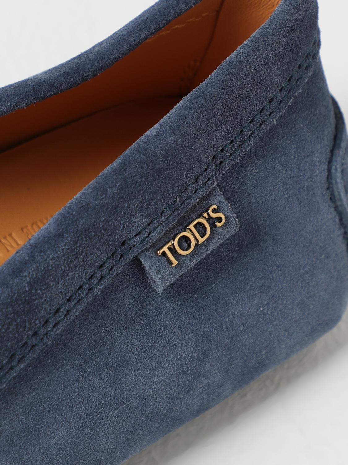 TOD'S MOCASSINI: Mocassino Driver Tod's in camoscio , Blue - Img 4