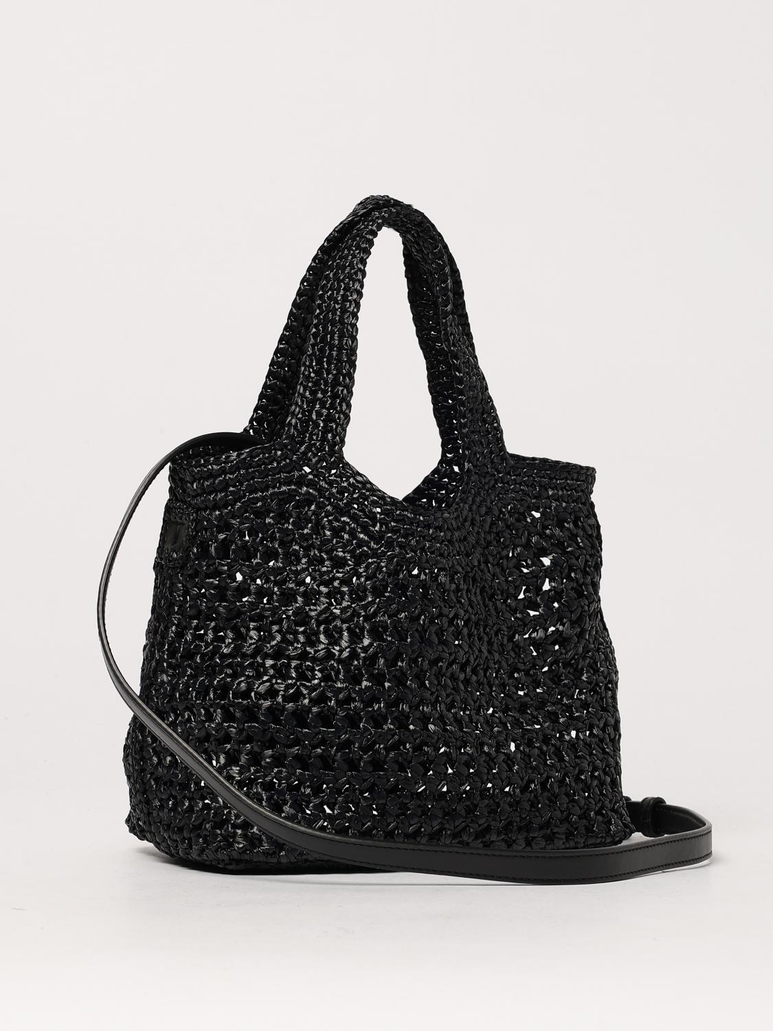 TOD'S BORSA A SPALLA: Borsa Tod's in rafia crochet e pelle , Nero - Img 3