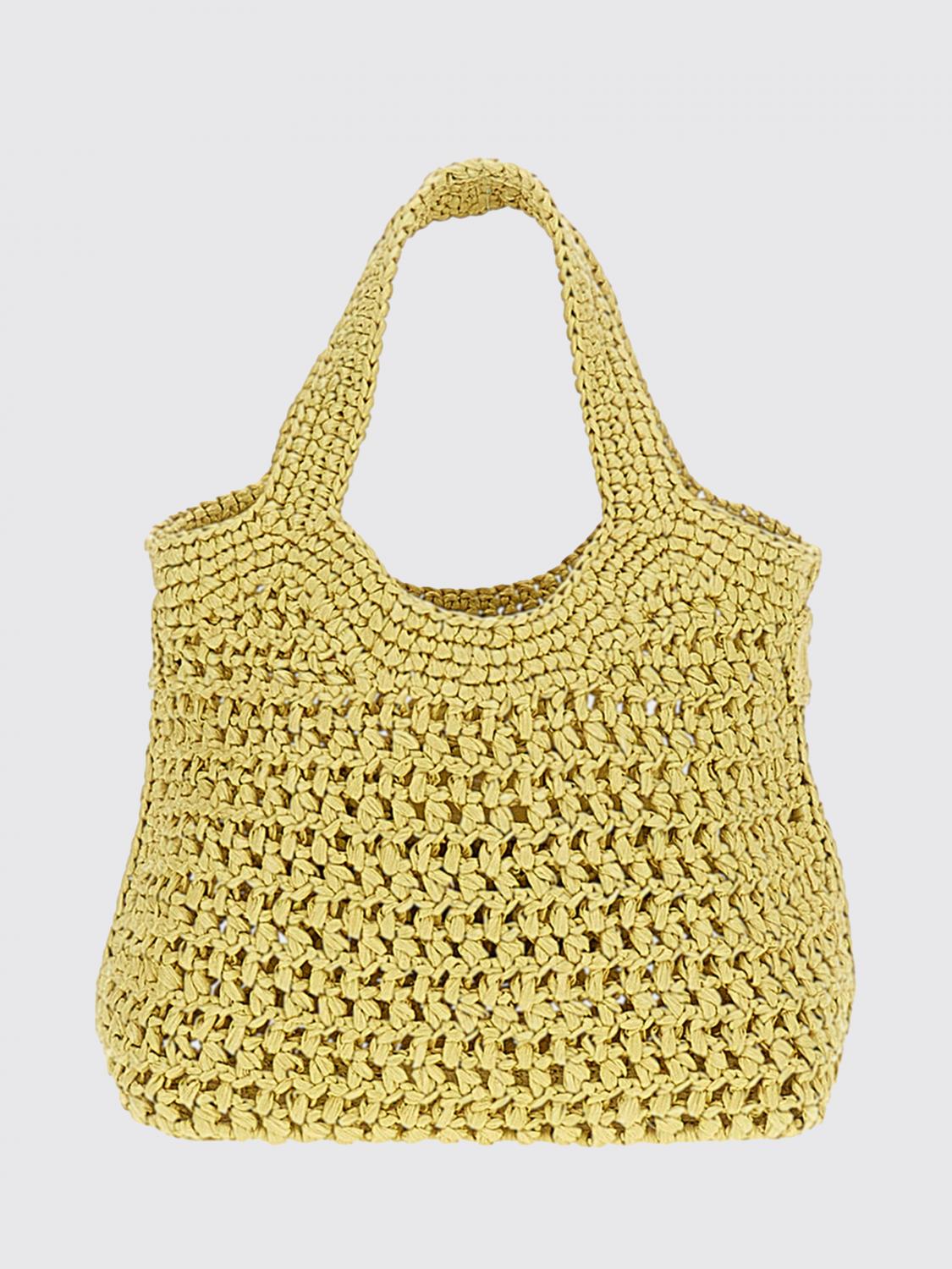 TOD'S BORSA A SPALLA: Borsa Tod's in rafia crochet e pelle , Giallo - Img 2
