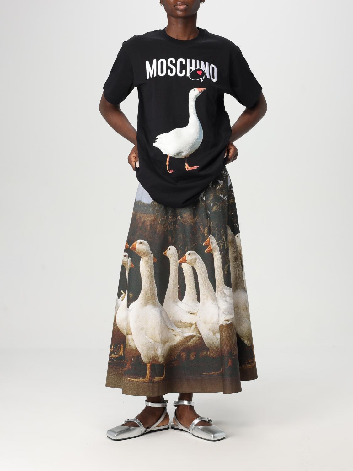 MOSCHINO COUTURE T-SHIRT: T-shirt Moschino Couture in cotone con stampa , Nero - Img 2