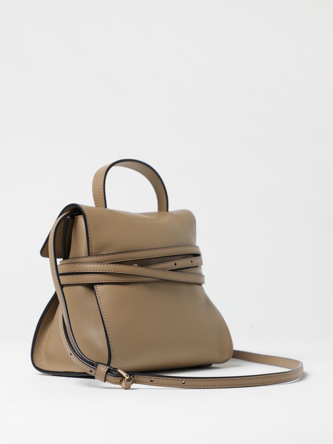 MOSCHINO COUTURE BORSA MINI: Borsa Tie Me Small Moschino Couture in pelle , Beige - Img 2