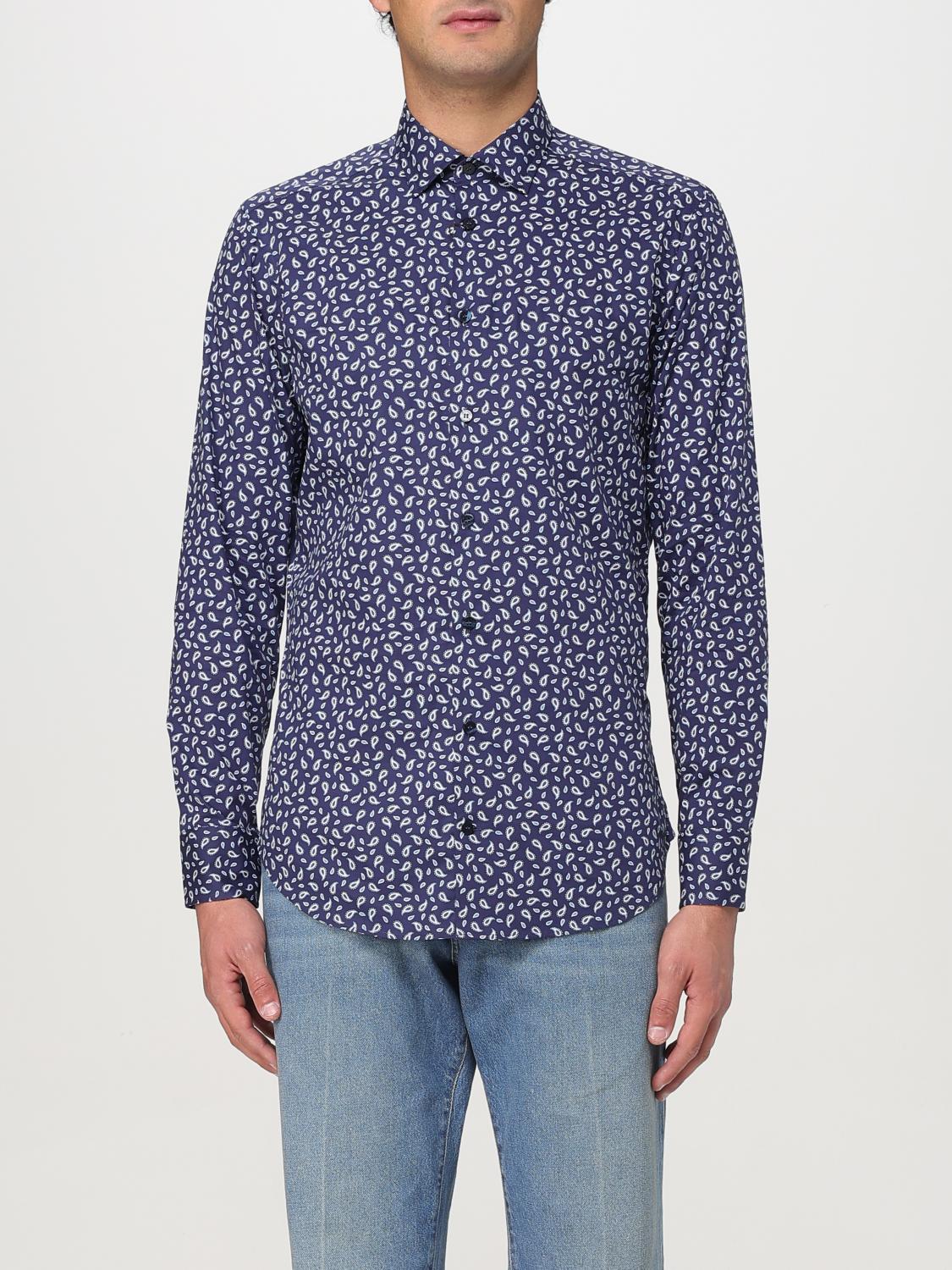 ETRO CAMICIA: Camicia Etro in cotone stertch stampato , Blue - Img 1