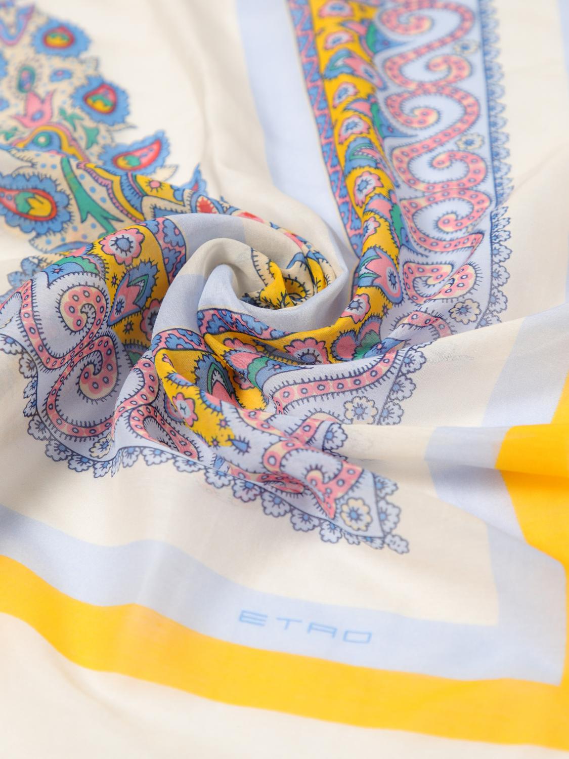 ETRO SCHAL: Seidentuch damen Etro, Hellblau - Img 3
