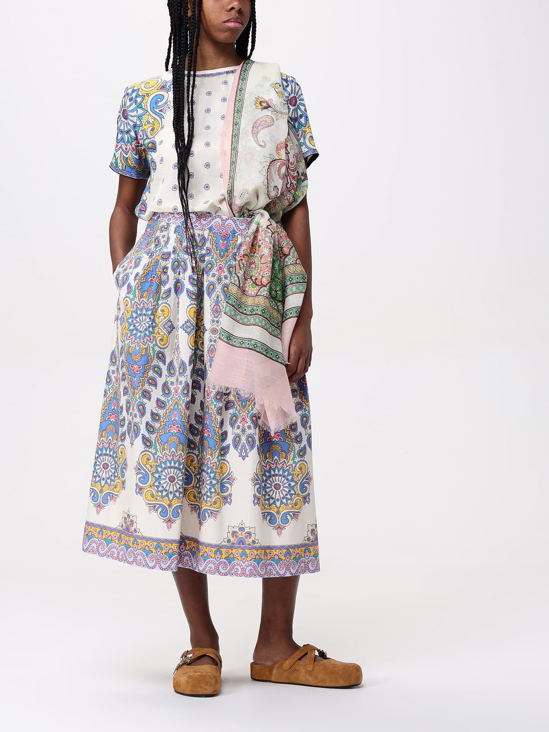 ETRO SCHAL: Schal damen Etro, Yellow Cream - Img 4