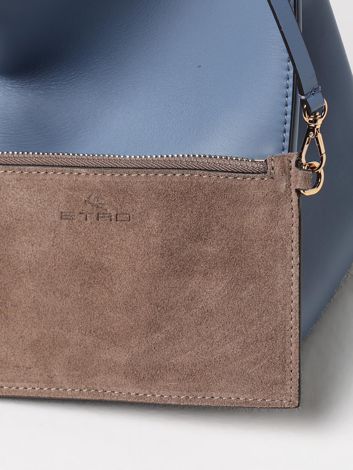 ETRO BORSA A SPALLA: Borsa Vela Etro in pelle , Azzurro - Img 4