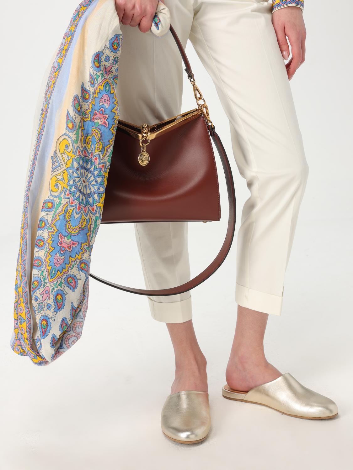 ETRO BORSA A SPALLA: Borsa Vela Etro in pelle , Cacao - Img 2