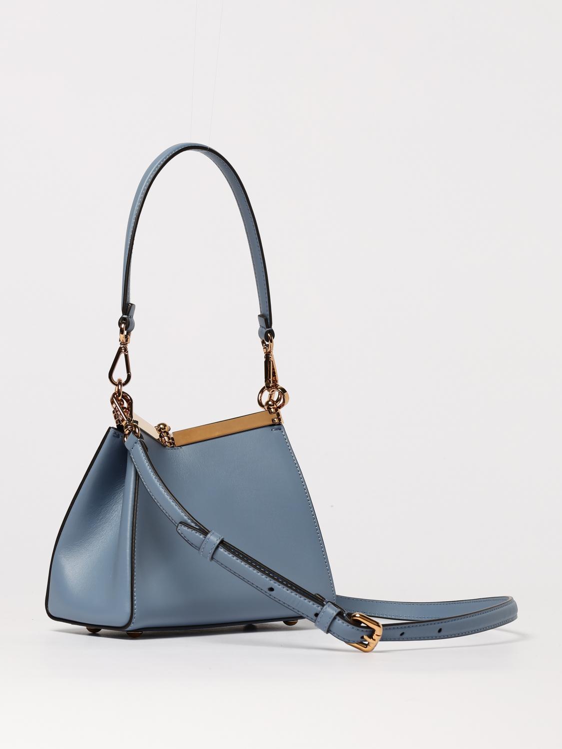 ETRO BORSA A SPALLA: Borsa a spalla Vela Etro in pelle , Azzurro - Img 3