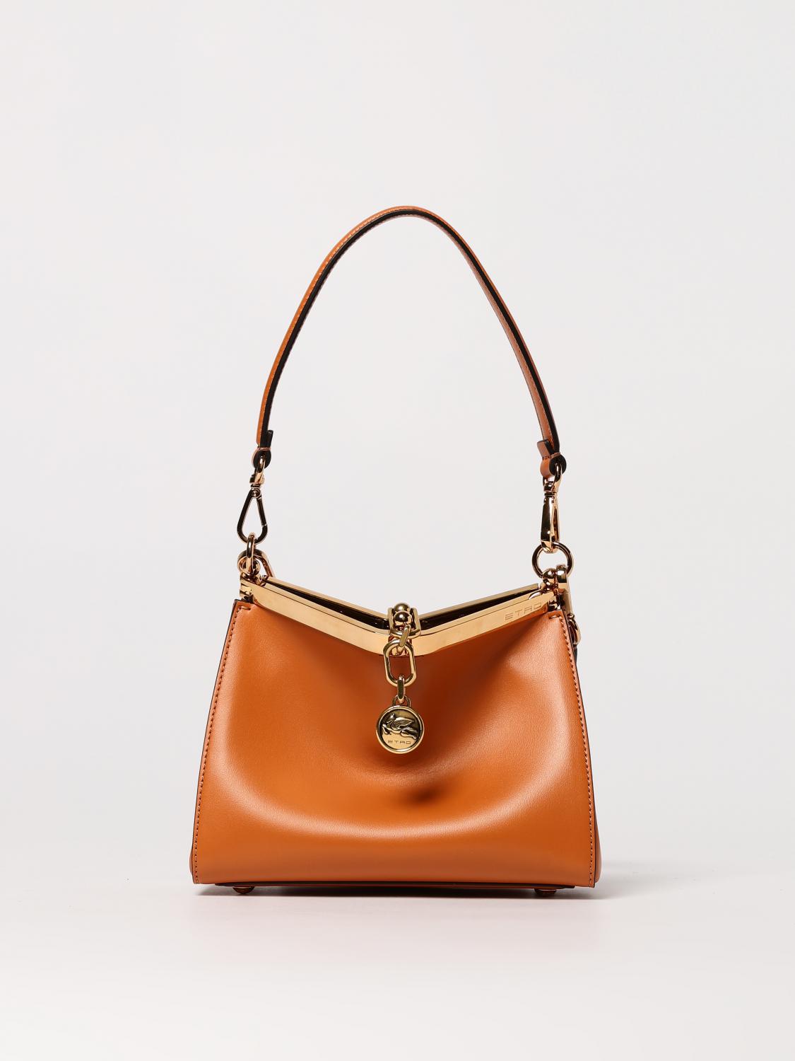 ETRO BORSA A SPALLA: Borsa a spalla Vela Etro in pelle , Mandarino - Img 1