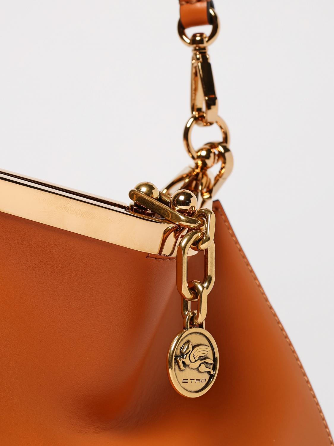 ETRO BORSA A SPALLA: Borsa a spalla Vela Etro in pelle , Mandarino - Img 4