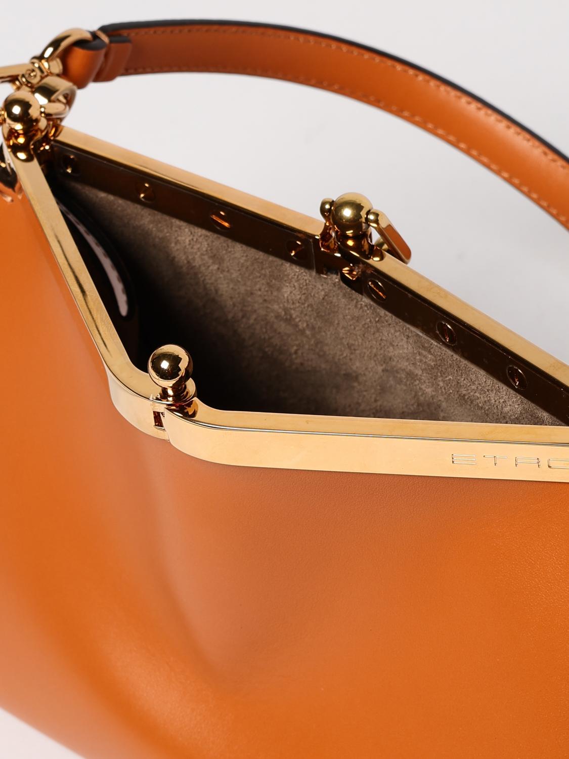 ETRO BORSA A SPALLA: Borsa a spalla Vela Etro in pelle , Mandarino - Img 5