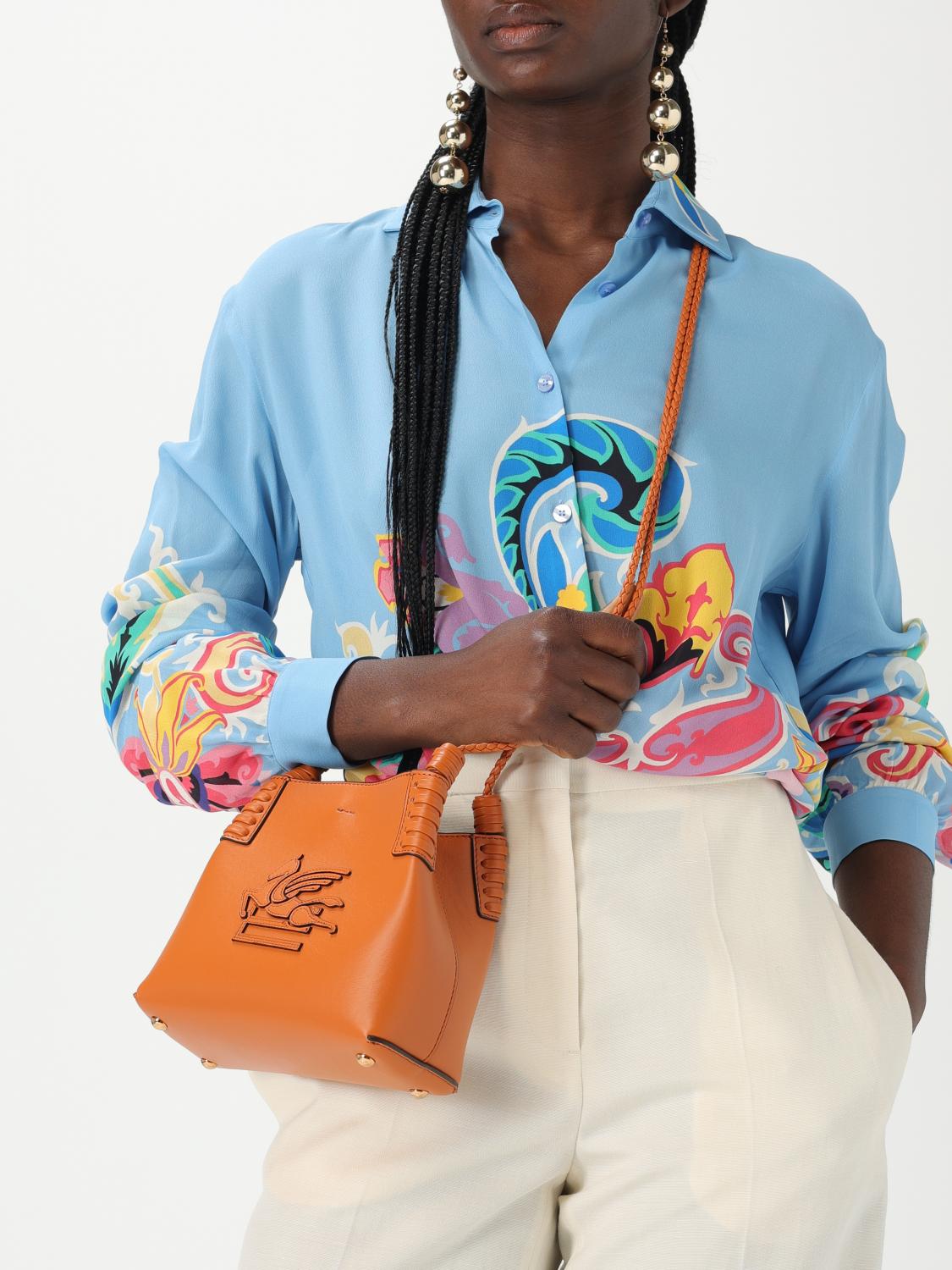 ETRO BORSA MINI: Borsa Libra Etro in pelle , Arancione - Img 2