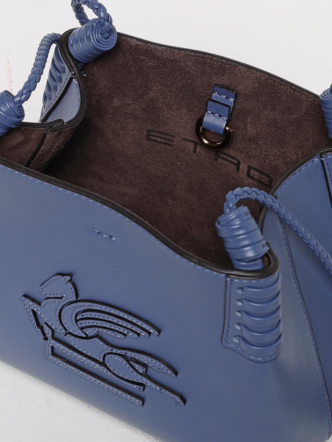 ETRO BORSA MINI: Borsa Libra Etro in pelle , Azzurro - Img 5
