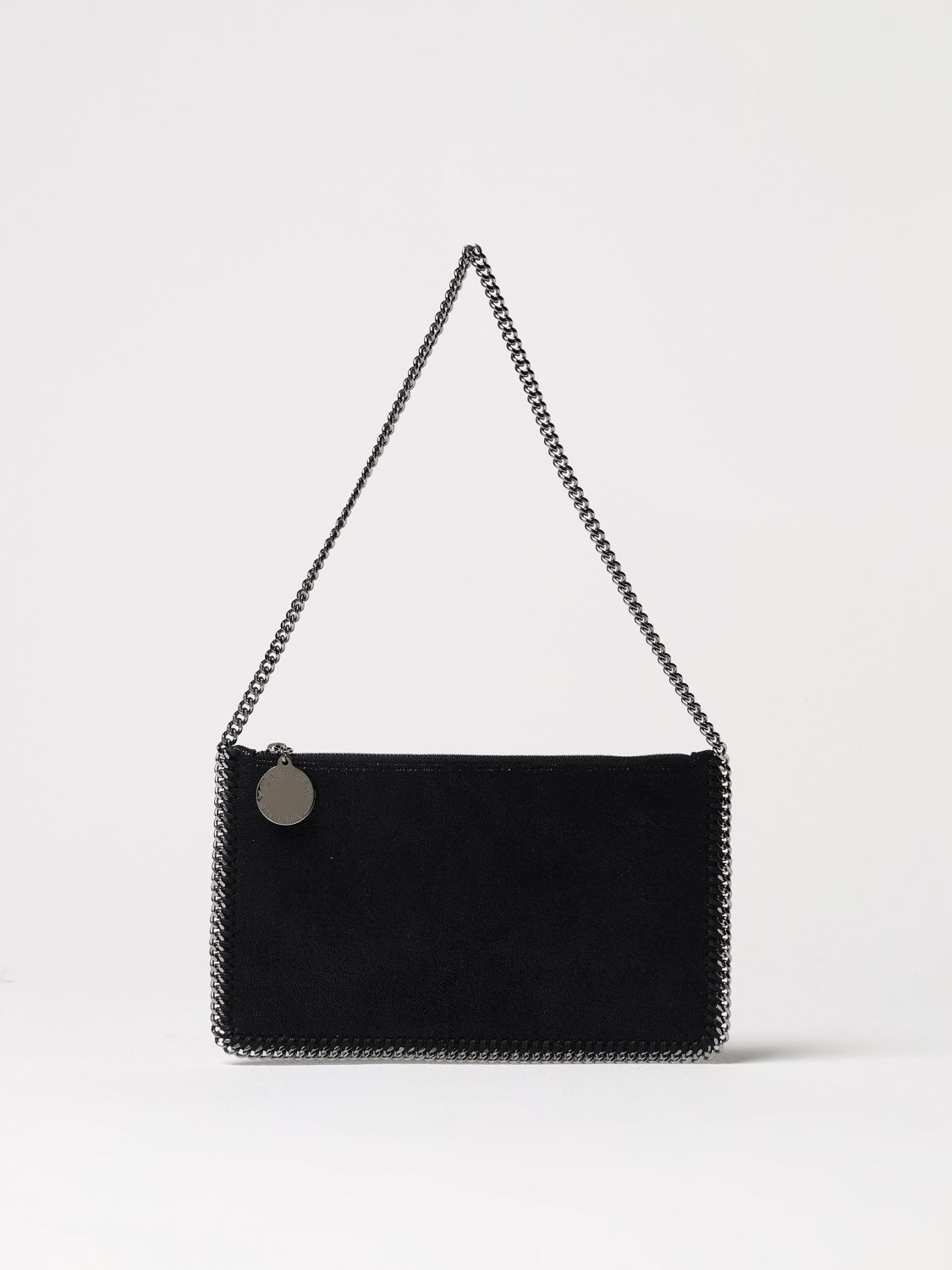 STELLA MCCARTNEY BORSA A SPALLA: Borsa Falabella Stella McCartney in camoscio sintetico cracklè , Nero - Img 1