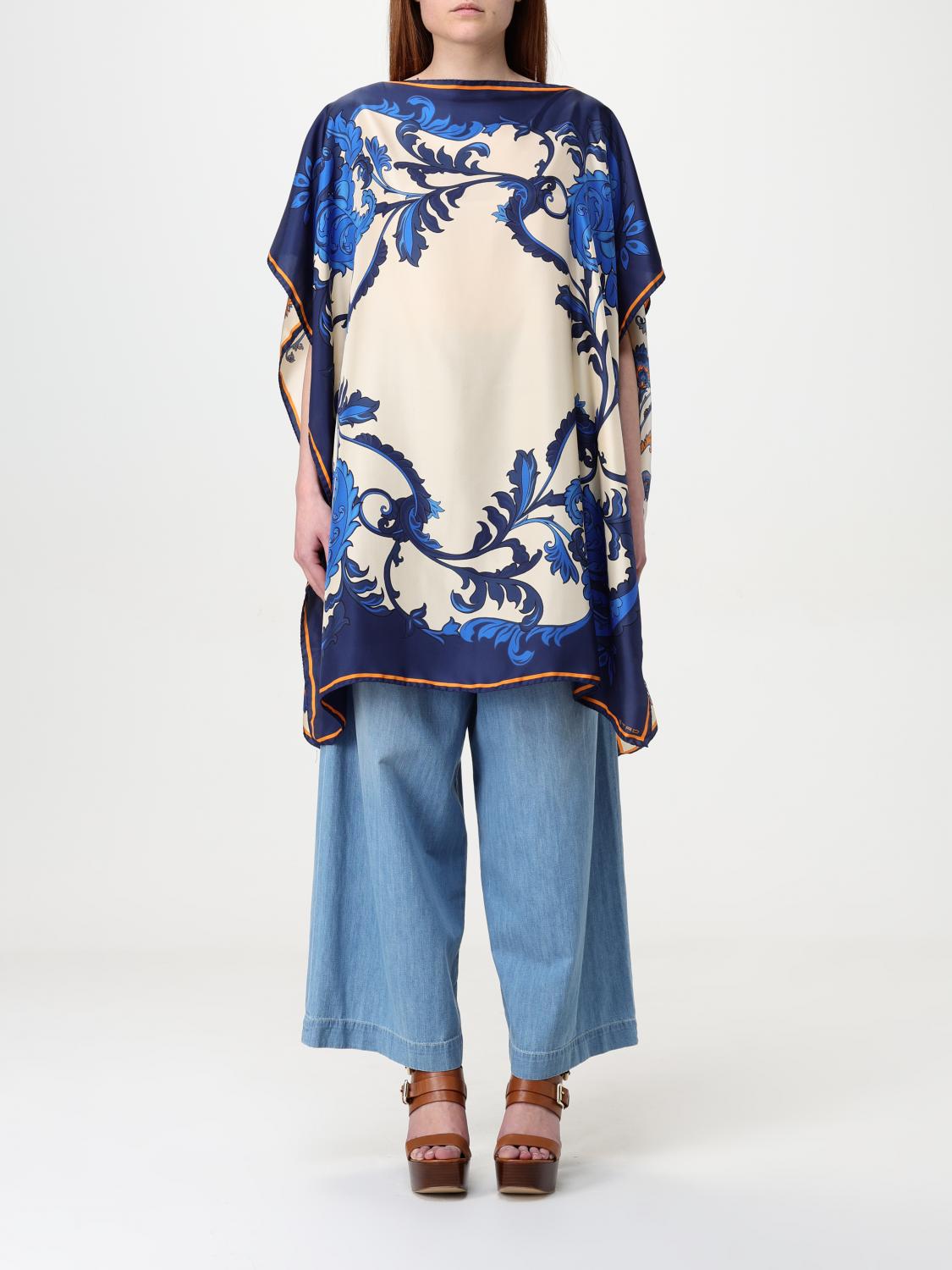ETRO TOP: Blusa Etro in seta con stampa Paisley , Blue - Img 1