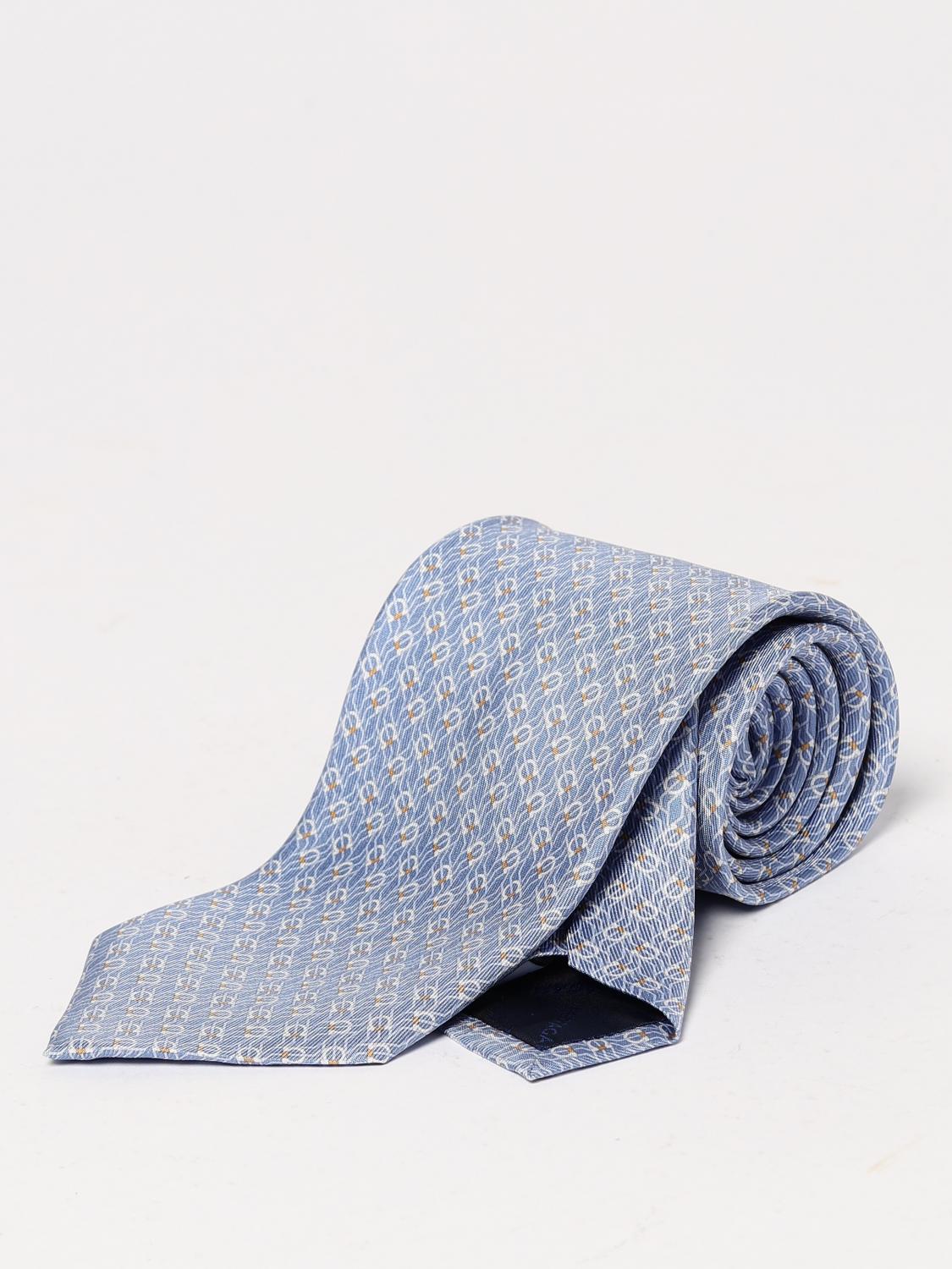 FERRAGAMO TIE: Tie men Ferragamo, Gnawed Blue - Img 1