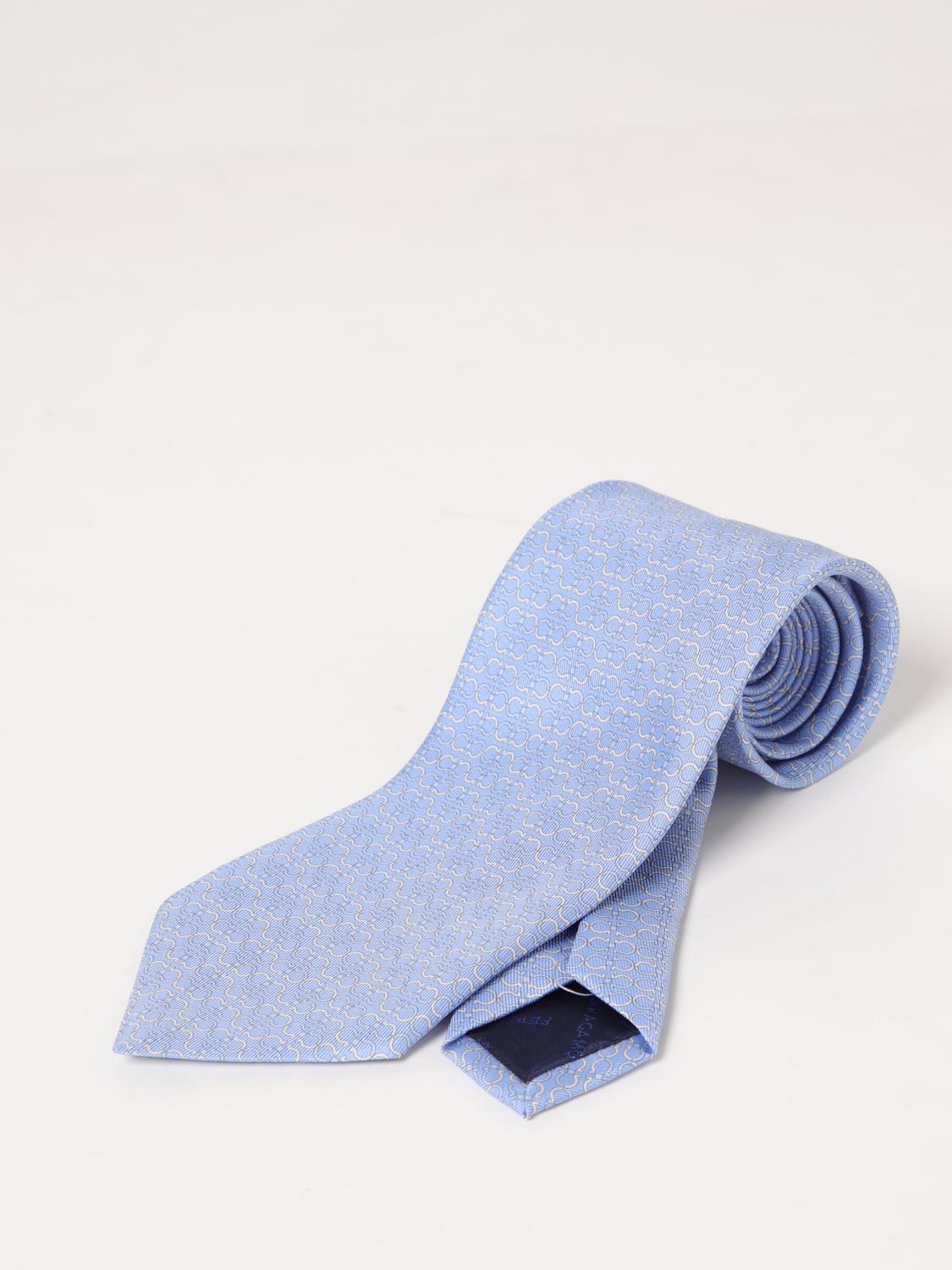 FERRAGAMO TIE: Tie men Ferragamo, Gnawed Blue - Img 1