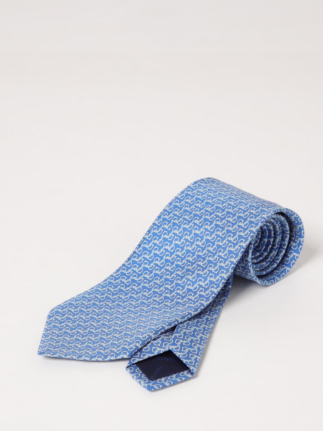 FERRAGAMO KRAWATTE: Krawatte herren Ferragamo, Hellblau - Img 1