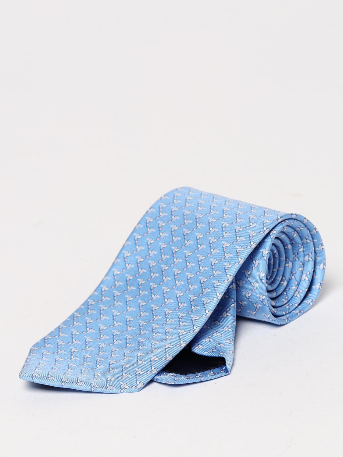 FERRAGAMO TIE: Tie men Ferragamo, Gnawed Blue - Img 1