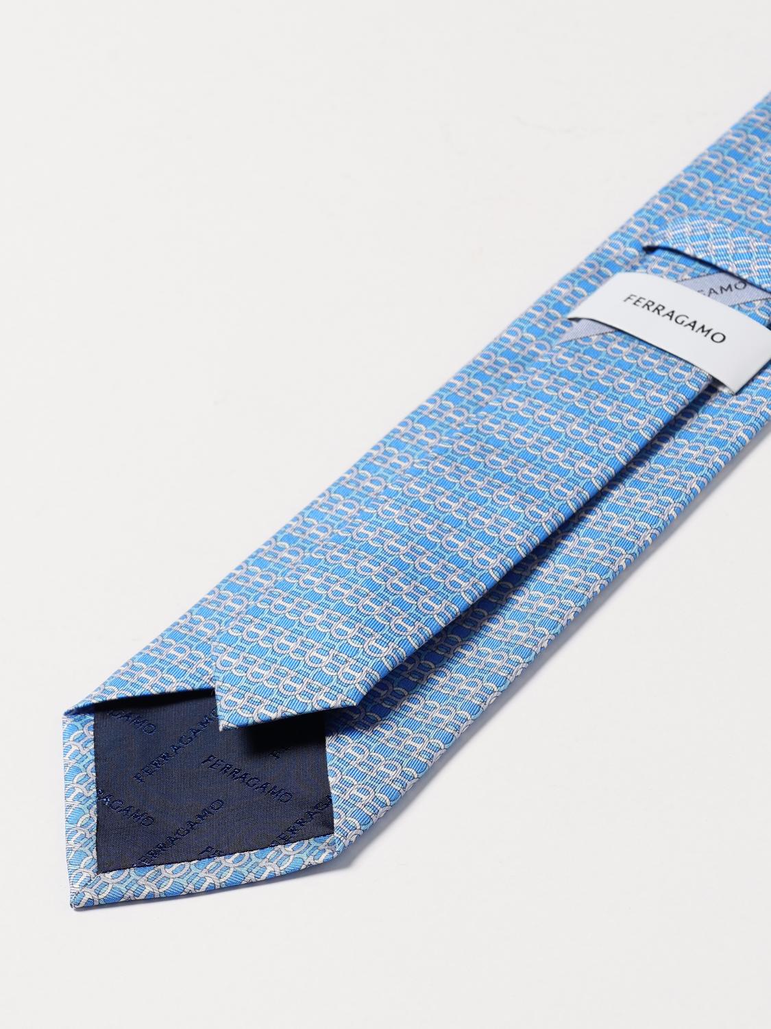 FERRAGAMO TIE: Tie men Ferragamo, Gnawed Blue - Img 2