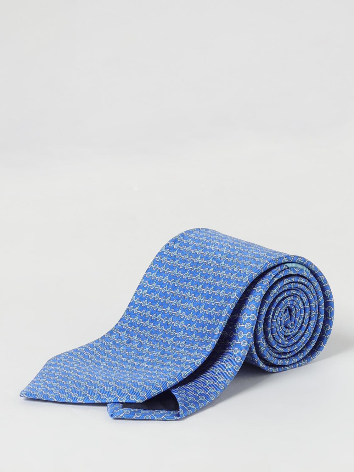 FERRAGAMO TIE: Tie men Ferragamo, Gnawed Blue - Img 1