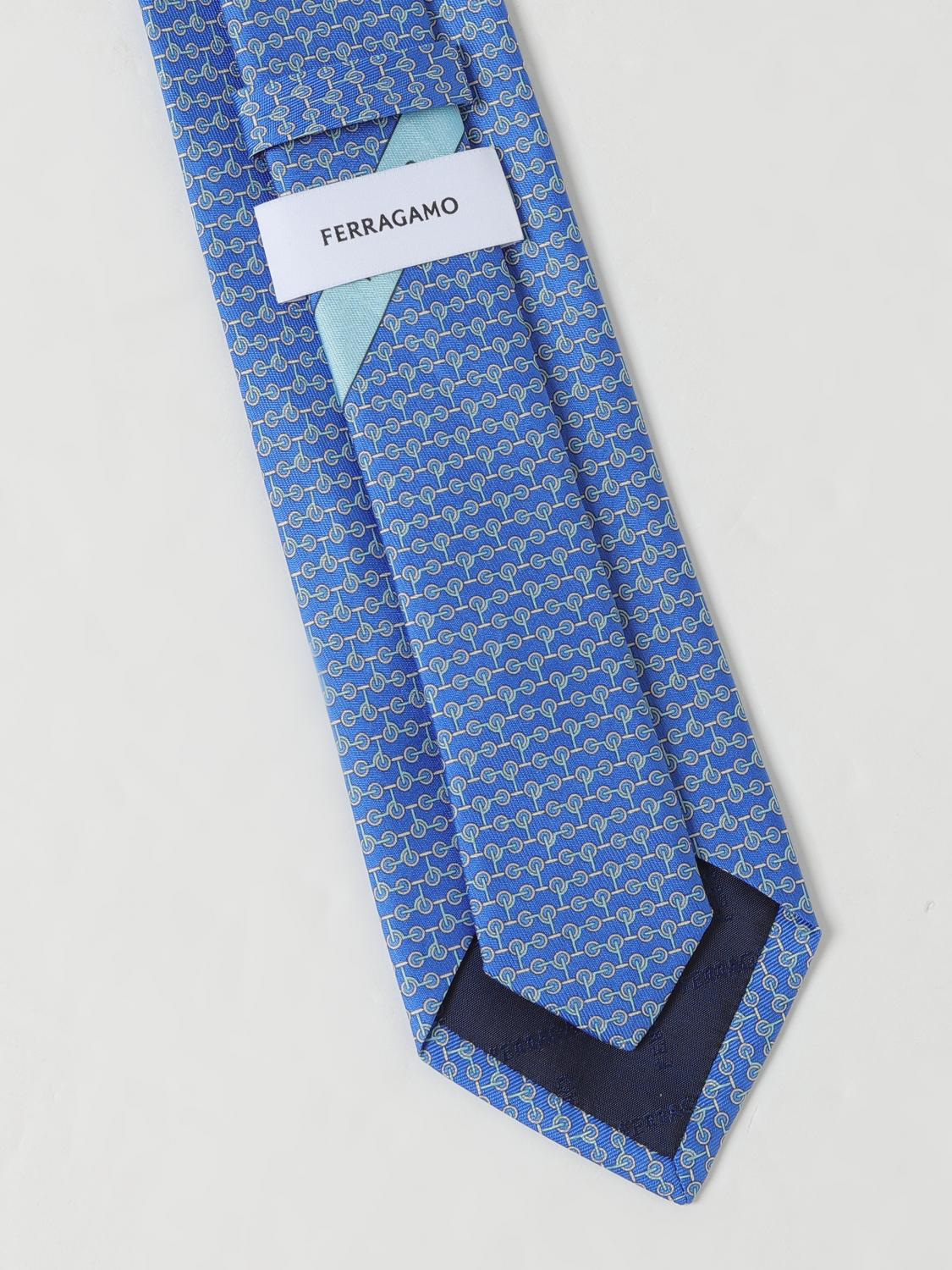 FERRAGAMO TIE: Tie men Ferragamo, Gnawed Blue - Img 2