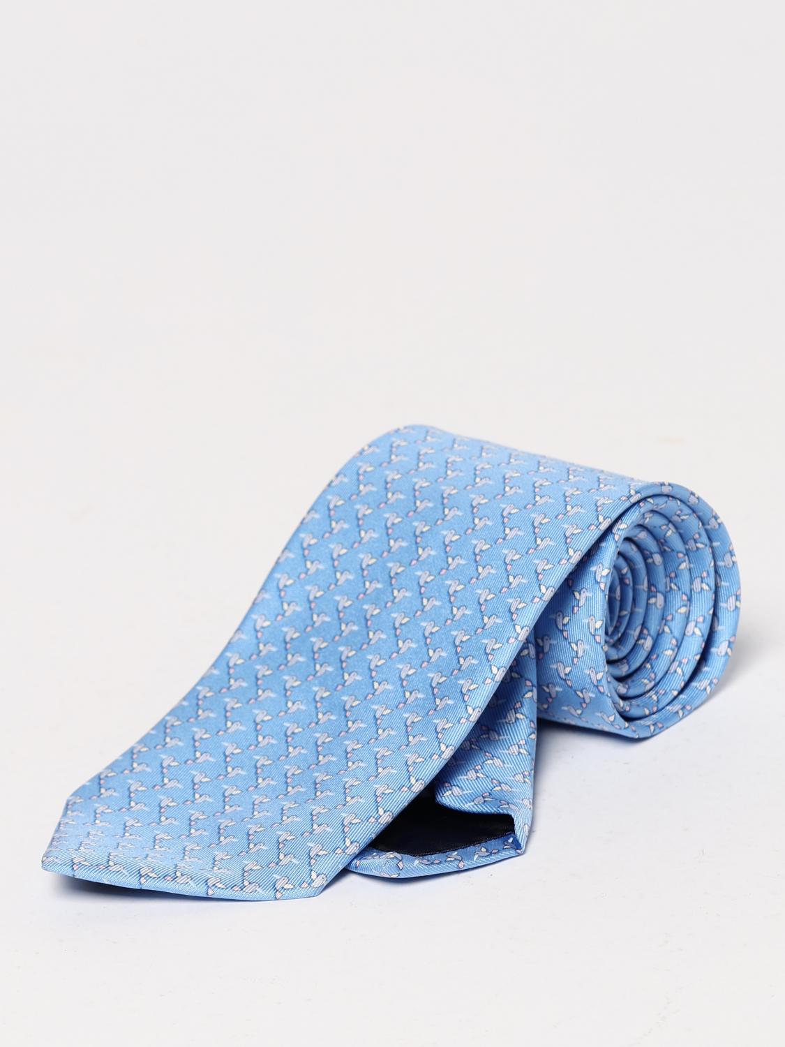 FERRAGAMO TIE: Tie men Ferragamo, Gnawed Blue - Img 1