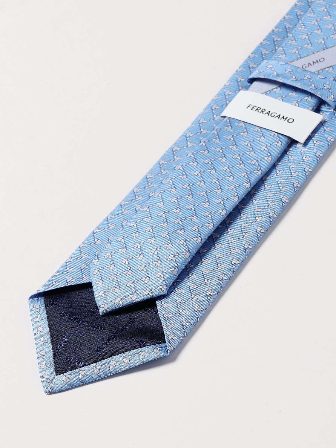 FERRAGAMO TIE: Tie men Ferragamo, Gnawed Blue - Img 2