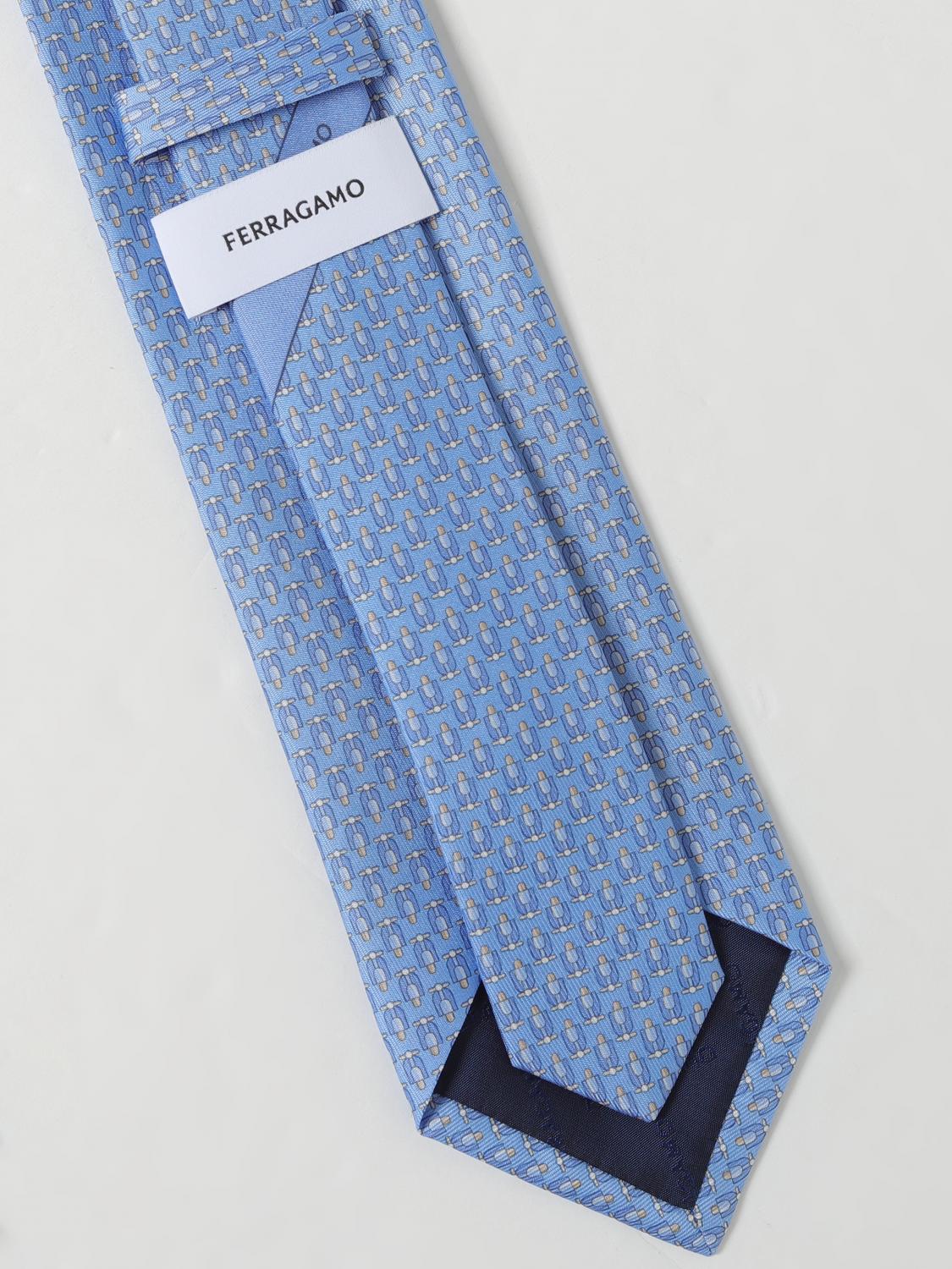 FERRAGAMO KRAWATTE: Krawatte herren Ferragamo, Hellblau - Img 2