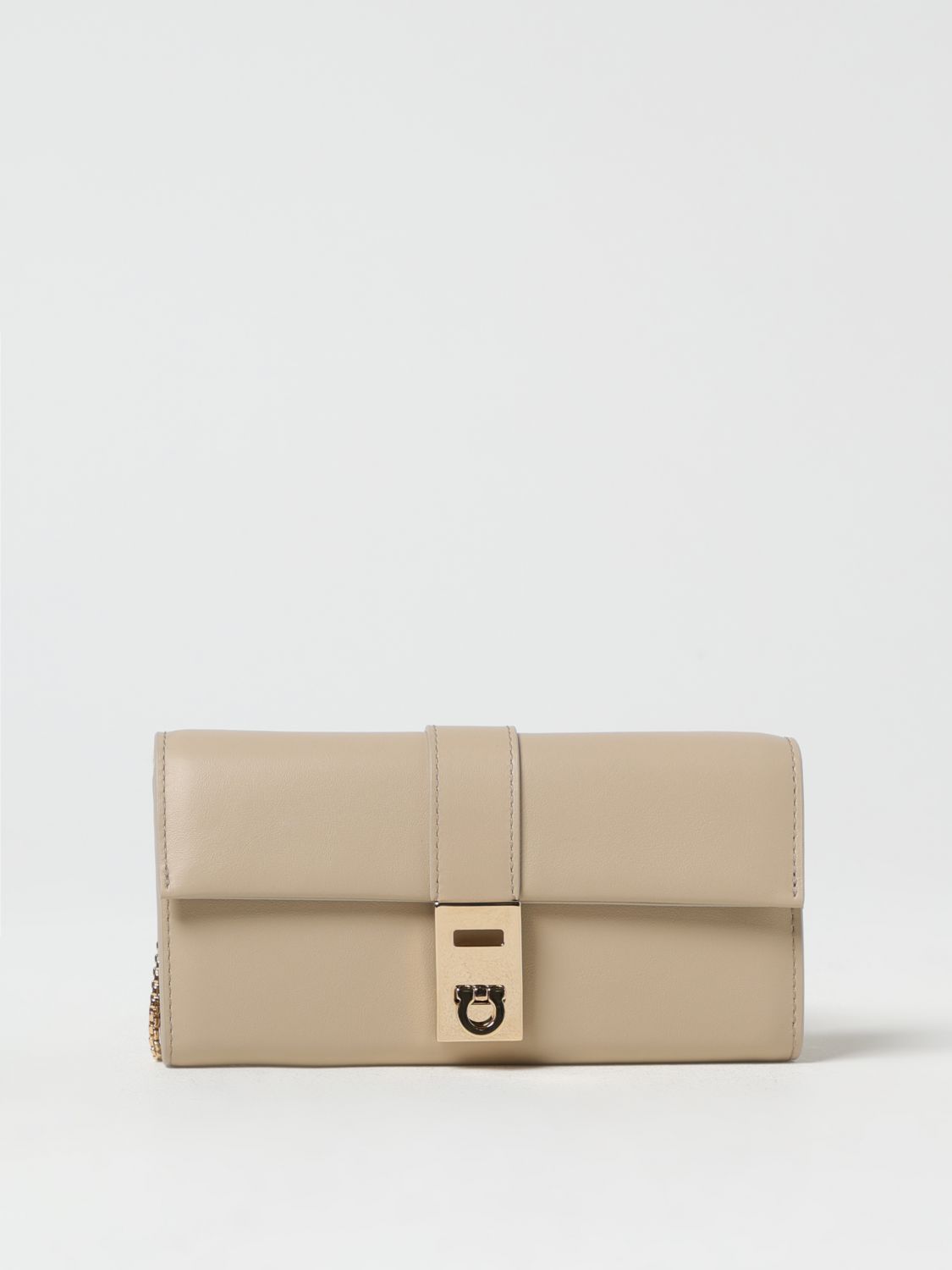 FERRAGAMO MINI BAG: Shoulder bag woman Ferragamo, Beige - Img 1