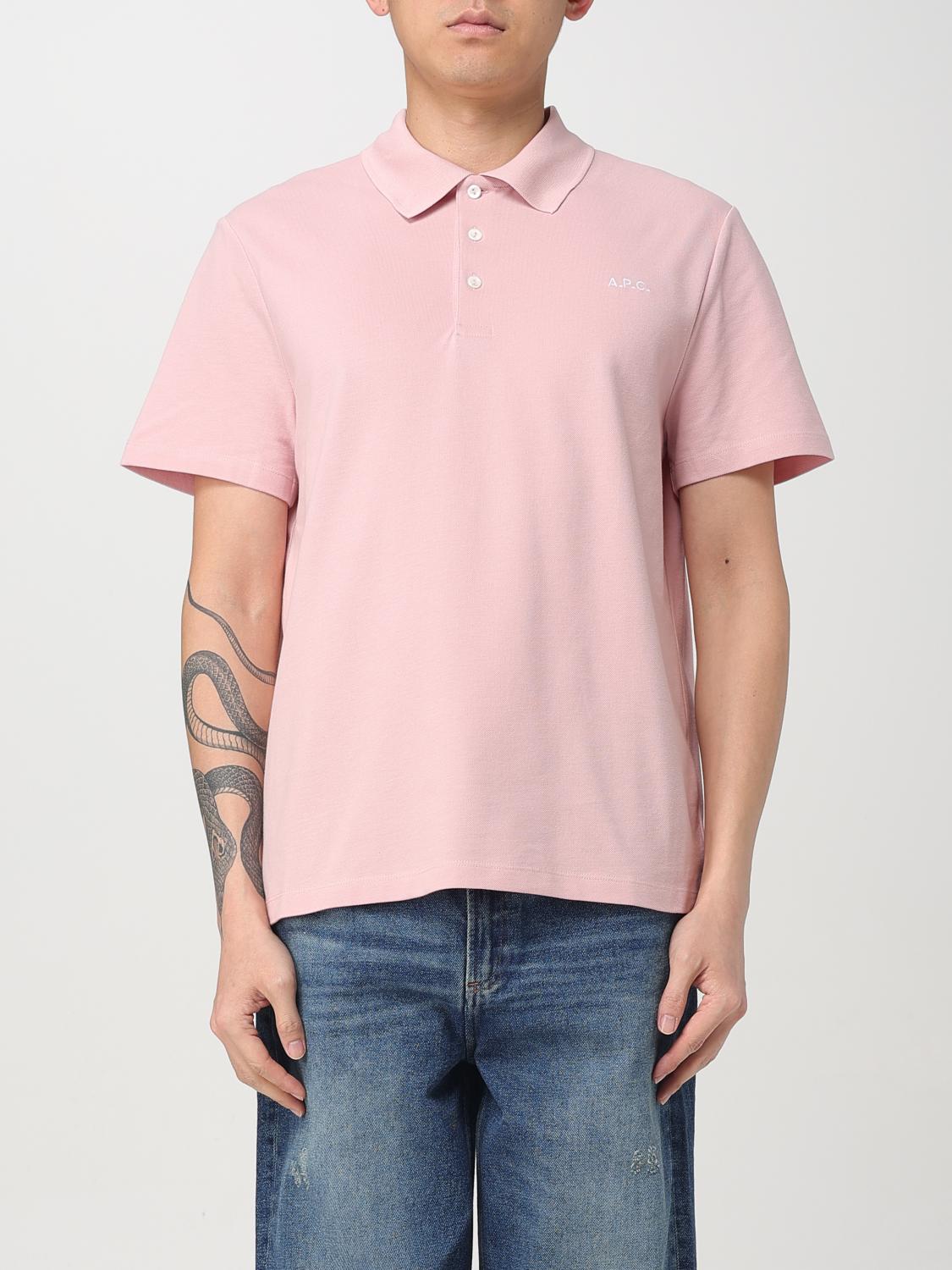 A.P.C. POLO SHIRT: Polo shirt men A.P.C., Pink - Img 1