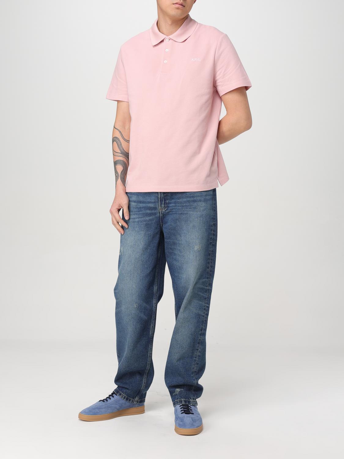 A.P.C. POLO SHIRT: Polo shirt men A.P.C., Pink - Img 2