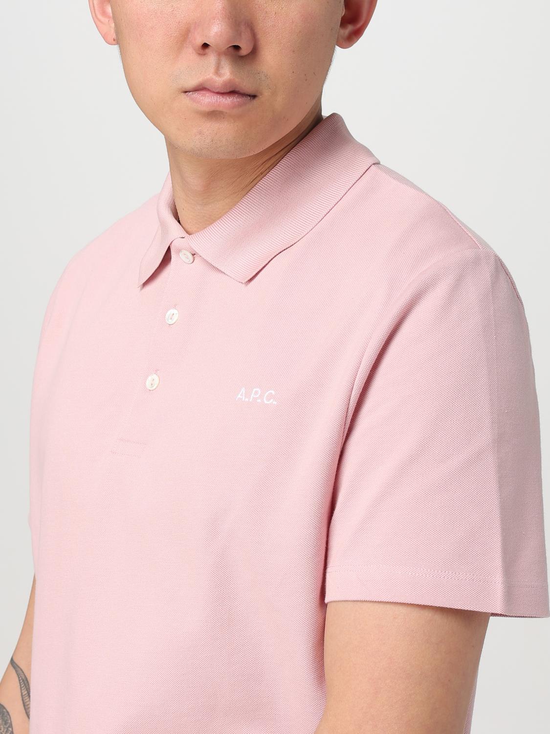 A.P.C. POLO SHIRT: Polo shirt men A.P.C., Pink - Img 4